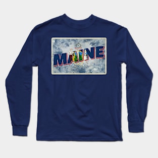 Maine vintage style retro souvenir Long Sleeve T-Shirt